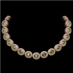 99.35 ctw Tourmaline & Diamond Necklace 14K Rose Gold - REF-2947H8M - SKU:43704