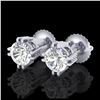 Image 1 : 1.07 ctw VS/SI Diamond Solitaire Art Deco Stud Earrings 18K White Gold - REF-200Y2X - SKU:36911