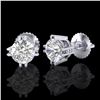 Image 2 : 1.07 ctw VS/SI Diamond Solitaire Art Deco Stud Earrings 18K White Gold - REF-200Y2X - SKU:36911