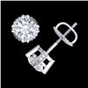 Image 3 : 1.07 ctw VS/SI Diamond Solitaire Art Deco Stud Earrings 18K White Gold - REF-200Y2X - SKU:36911