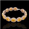Image 2 : 24 ctw Citrine & VS/SI Diamond Bracelet 10K Rose Gold - REF-360A2V - SKU:22684