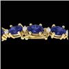 Image 1 : 26.3 ctw Tanzanite & VS/SI Diamond Eternity Bracelet 10K Yellow Gold - REF-345N5A - SKU:29465