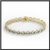 Image 2 : 20 ctw Aquamarine Eternity Bracelet 14K Yellow Gold - REF-178R2K - SKU:23386