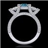 Image 3 : 2.3 ctw Fancy Intense Blue Diamond Ring 18K White Gold - REF-236V4Y - SKU:37642