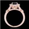 Image 2 : 1.50 ctw VS Black Diamond Solitaire Halo Ring 10K Rose Gold - REF-52R9K - SKU:33764