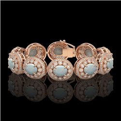 40.37 ctw Opal & Diamond Bracelet 14K Rose Gold - REF-1402X4R - SKU:43728