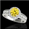 Image 1 : 2.1 ctw SI/I Fancy Intense Yellow Diamond Ring 10K White Gold - REF-231N2A - SKU:34547