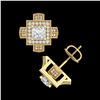 Image 3 : 1.73 ctw Princess VS/SI Diamond Stud Earrings 18K Yellow Gold - REF-254K5W - SKU:37186