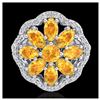 Image 2 : 3 ctw Citrine & VS/SI Diamond Cluster Ring  10K White Gold - REF-63H6M - SKU:20777