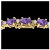 Image 1 : 12 ctw Amethyst & VS/SI Diamond Eternity Bracelet 10K Yellow Gold - REF-72Y5X - SKU:21438