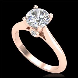 1.36 ctw VS/SI Diamond Solitaire Art Deco Ring 18K Rose Gold - REF-405H2M - SKU:37290