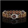 Image 2 : 17.34 ctw Garnet & Diamond Bracelet 14K Yellow Gold - REF-235W3H - SKU:44785