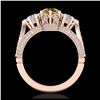 Image 3 : 2.18 ctw Intense Fancy Yellow Diamond Art Deco Ring 18K Rose Gold - REF-272M7F - SKU:38114