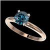 Image 1 : 1.03 ctw Intense Blue Diamond Ring 10K Rose Gold - REF-112M5F - SKU:36413