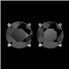 2.50 ctw Fancy Black Diamond Solitaire Stud Earrings 10K Rose Gold - REF-51R3K - SKU:33104