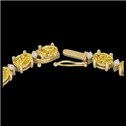 61.85 ctw Citrine & VS/SI Diamond Eternity Necklace 10K Yellow Gold - REF-275W8H - SKU:29505