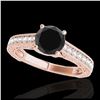1.32 ctw VS Black Diamond Solitaire Ring 10K Rose Gold - REF-43R2K - SKU:34947