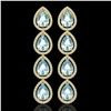 10.56 ctw Aquamarine & Diamond Halo Earrings 10K Yellow Gold - REF-228F7N - SKU:41308