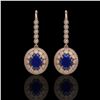 9.25 ctw Sapphire & Diamond Earrings 14K Rose Gold - REF-243N5A - SKU:43608