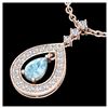 1.15 ctw Aquamarine & VS/SI Diamond Necklace 14K Rose Gold - REF-61F3N - SKU:23161