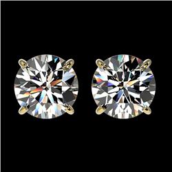 1.97 ctw H-SI/I Diamond Stud Earrings 10K Yellow Gold - REF-367M5F - SKU:36630