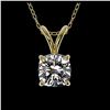 0.50 ctw VS/SI Cushion Diamond Necklace 10K Yellow Gold - REF-79N5A - SKU:33171