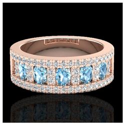 2 ctw Topaz & VS/SI Diamond Band Ring 10K Rose Gold - REF-60N4A - SKU:20818