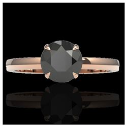 2 ctw Black VS/SI Diamond Ring 14K Rose Gold - REF-83W6H - SKU:22214
