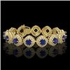 37.35 ctw Sapphire & Diamond Bracelet 14K Yellow Gold - REF-870X9R - SKU:44152