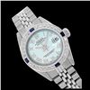 Image 1 : Rolex Men's Stainless Steel, QuickSet, Roman Dial with Diam/Sapphire Bezel - REF-521M2F