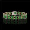 Image 1 : 14.05 ctw Jade & Diamond Bracelet 14K Rose Gold - REF-220R7K - SKU:44280