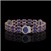 Image 2 : 20.99 ctw Sapphire & Diamond Bracelet 14K Rose Gold - REF-188A2V - SKU:44232