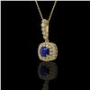2.55 ctw Sapphire & Diamond Necklace 14K Yellow Gold - REF-74R2K - SKU:44080