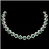82.17 ctw Emerald & Diamond Necklace 14K White Gold - REF-2115A8V - SKU:44096