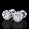 1.09 ctw VS/SI Diamond Solitaire Art Deco Stud Earrings 18K White Gold - REF-202K7W - SKU:36887