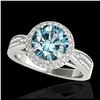 2.15 ctw SI Fancy Blue Diamond Halo Ring 10K White Gold - REF-231N8A - SKU:34419
