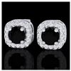 0.90 ctw Black & VS/SI Diamond Earrings 18K White Gold - REF-58Y2X - SKU:21169