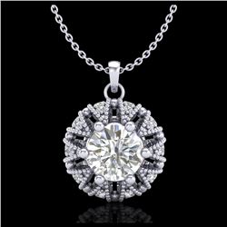 1.20 ctw VS/SI Diamond Art Deco Stud Necklace 18K White Gold - REF-220A2V - SKU:36998