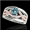 1.30 ctw SI Fancy Blue Diamond Solitaire Ring 10K White & Rose Gold - REF-135R2K - SKU:35291