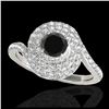 1.86 ctw VS Black Diamond Solitaire Halo Ring 10K White Gold - REF-66V8Y - SKU:34507