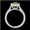 Image 2 : 2.5 ctw SI/I Fancy Intense Yellow Diamond Ring 10K White Gold - REF-265R9K - SKU:34148