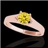 Image 1 : 1 ctw SI/I Fancy Intense Yellow Diamond Ring 10K Rose Gold - REF-184R3K - SKU:35163