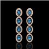 6.28 ctw London Topaz & Diamond Halo Earrings 10K Rose Gold - REF-125W5H - SKU:40539