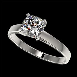 1 ctw VS/SI Cushion Cut Diamond Ring 10K White Gold - REF-297K2W - SKU:32997