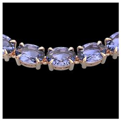 56 ctw Tanzanite Eternity Necklace 14K Rose Gold - REF-581Y8X - SKU:23410