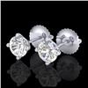1.01 ctw VS/SI Diamond Solitaire Art Deco Stud Earrings 18K White Gold - REF-180Y2X - SKU:37298