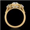 2.11 ctw VS/SI Diamond Solitaire Art Deco 3 Stone Ring 18K Yellow Gold - REF-490X9R - SKU:37330