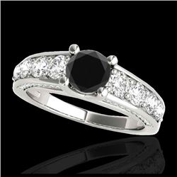 3.05 ctw VS Black Diamond Solitaire Ring 10K White Gold - REF-129W5H - SKU:35519