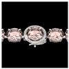 Image 1 : 67 ctw Morganite & Diamond Bracelet 14K White Gold - REF-763M6F - SKU:22269