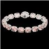 Image 2 : 67 ctw Morganite & Diamond Bracelet 14K White Gold - REF-763M6F - SKU:22269